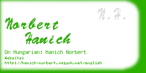 norbert hanich business card